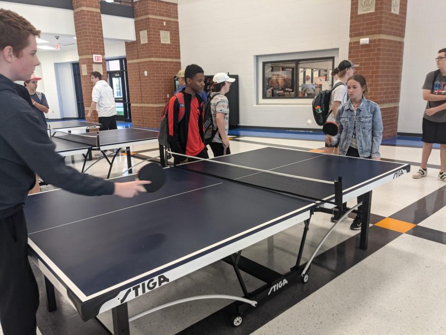 Students have the opportunity to play ping pong suring WIN Time.