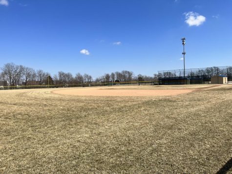the baseball field is ready to be played on.