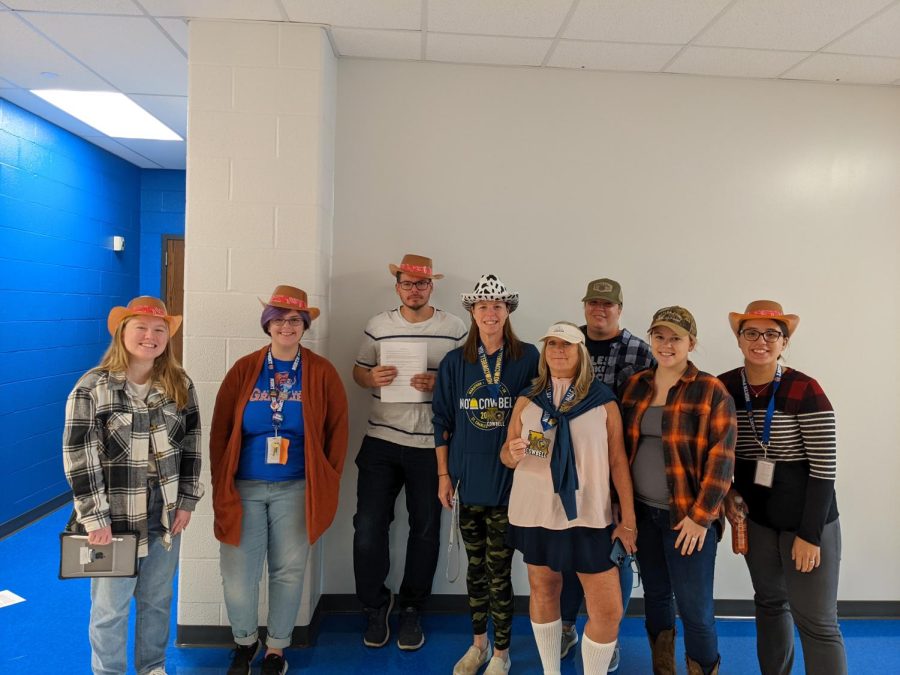 Even the teachers love to participate during Spirit Week. My favorite day is Grease Day, Holzen-Mason said. We are fostering a new puppy and I was too tired to go all out for Country vs. Cross Country Day.