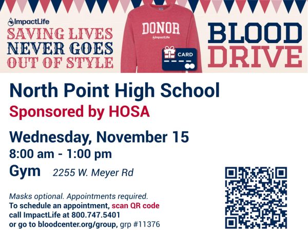 This year HOSA is putting on a blood drive for our school.