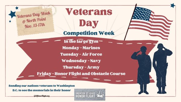 The school will be celebrating Veterans Day the week of November 13-17.