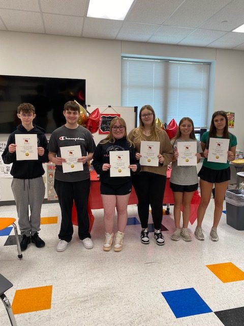 German National Honor Society is an honor that these students received: Isaiah Curtis, Lucas Dean, Meagan Heard, Julia Radi, Greyson Curran, and Morgan Gaudy.