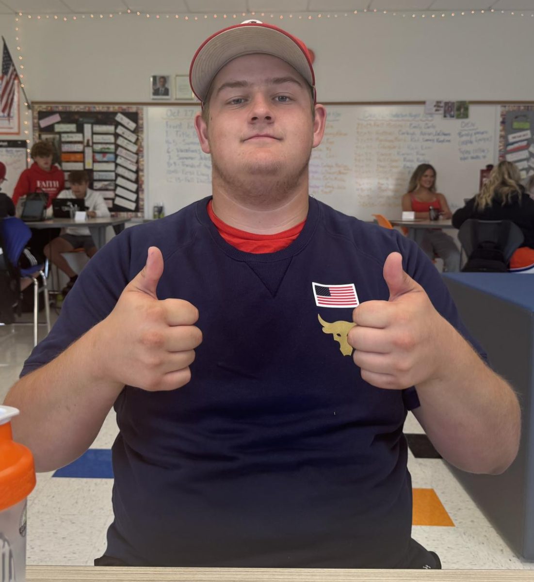 Senior, Ben Barfield, this year's Powderpuff coach.