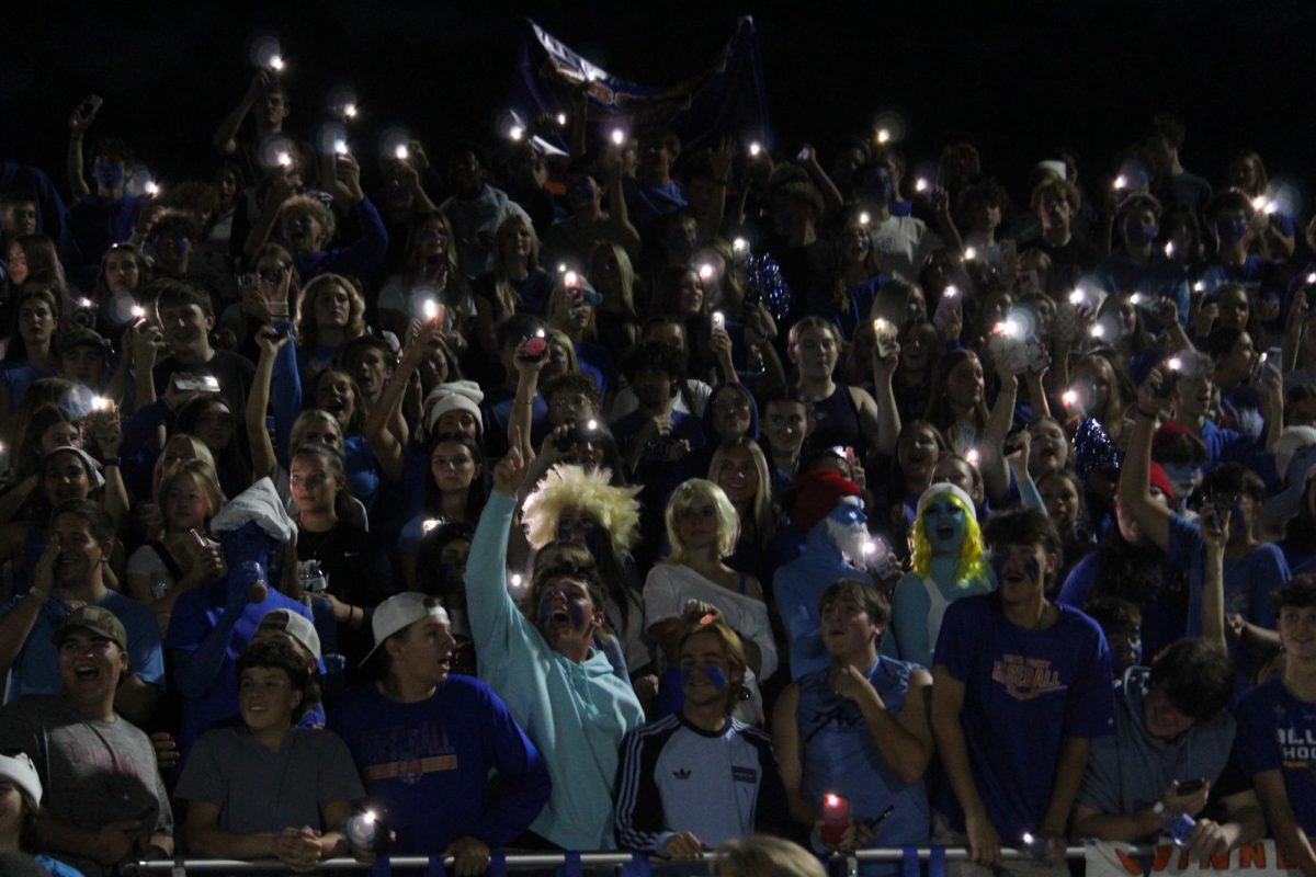 The student section hyping up our football players