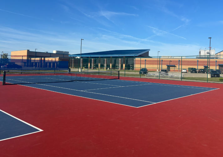 The tennis courts await the season. Let's go, girls.