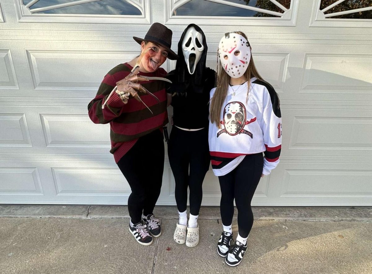 Elizabeth Johnson ('29) dresses up for Halloween with her friends from St. Dominic.