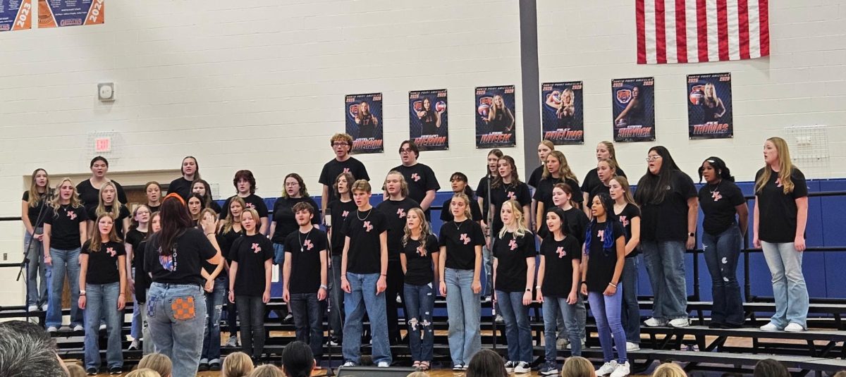 Choir's feeder concert was held at the gym in October. Don;t miss their Winter concert tonight.