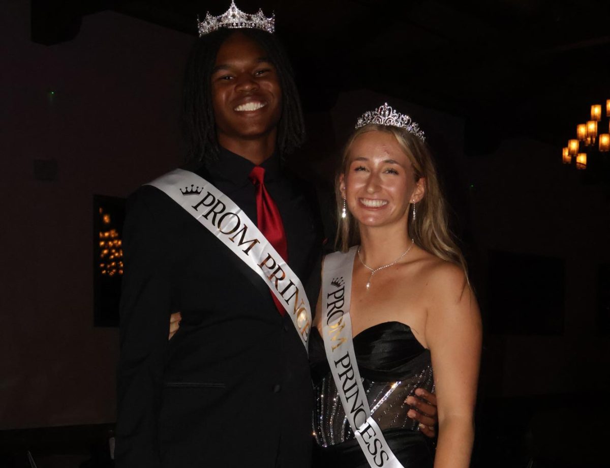 Prom Prince and Princess on their big night having so much fun.